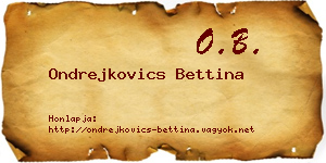 Ondrejkovics Bettina névjegykártya